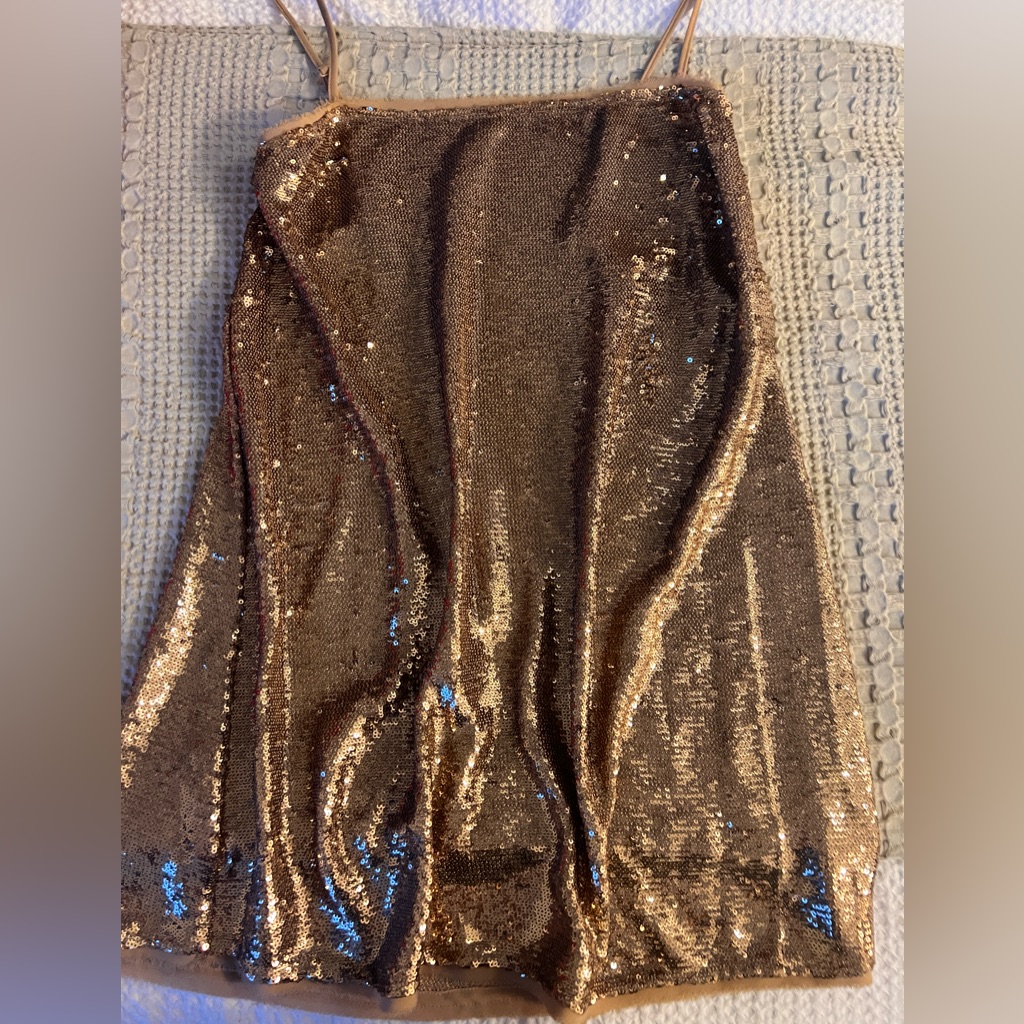 Free People Gold Sequin Dress